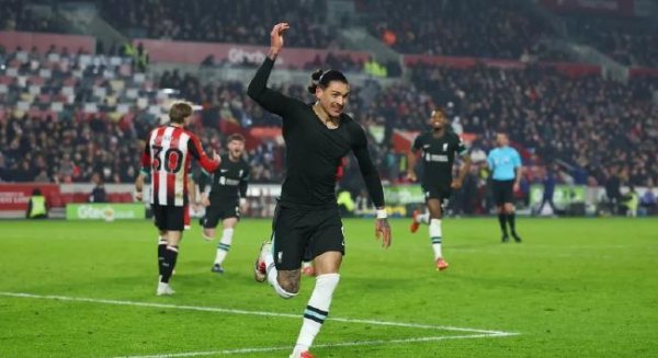 英超-努涅斯补时连进两球 利物浦2-0布伦特福德