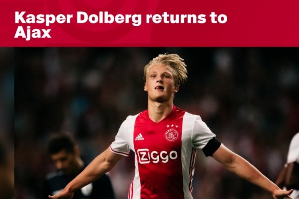 官方：27岁前场球员多尔贝里回归阿贾克斯，签约至2029年